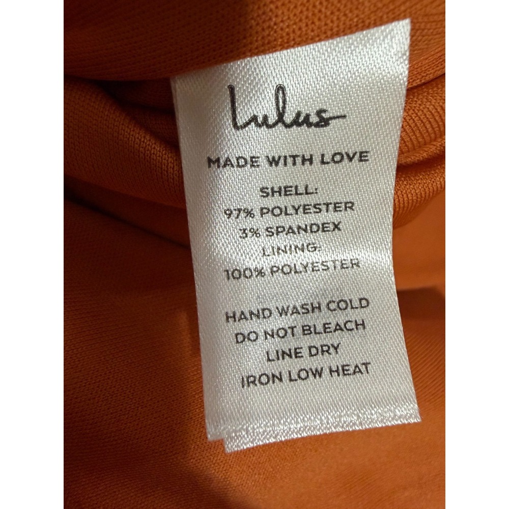 Lulus Orange Rose Jacquard Satin Slip Dress XL Cowl Neck Coquette Fairycore Midi - Picture 6 of 10